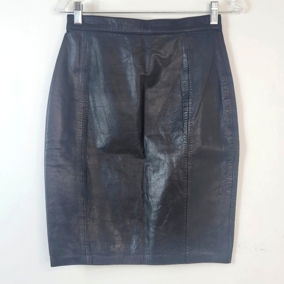 Leather pencil skirt Vintage Paris Sport - Picture 2 of 14